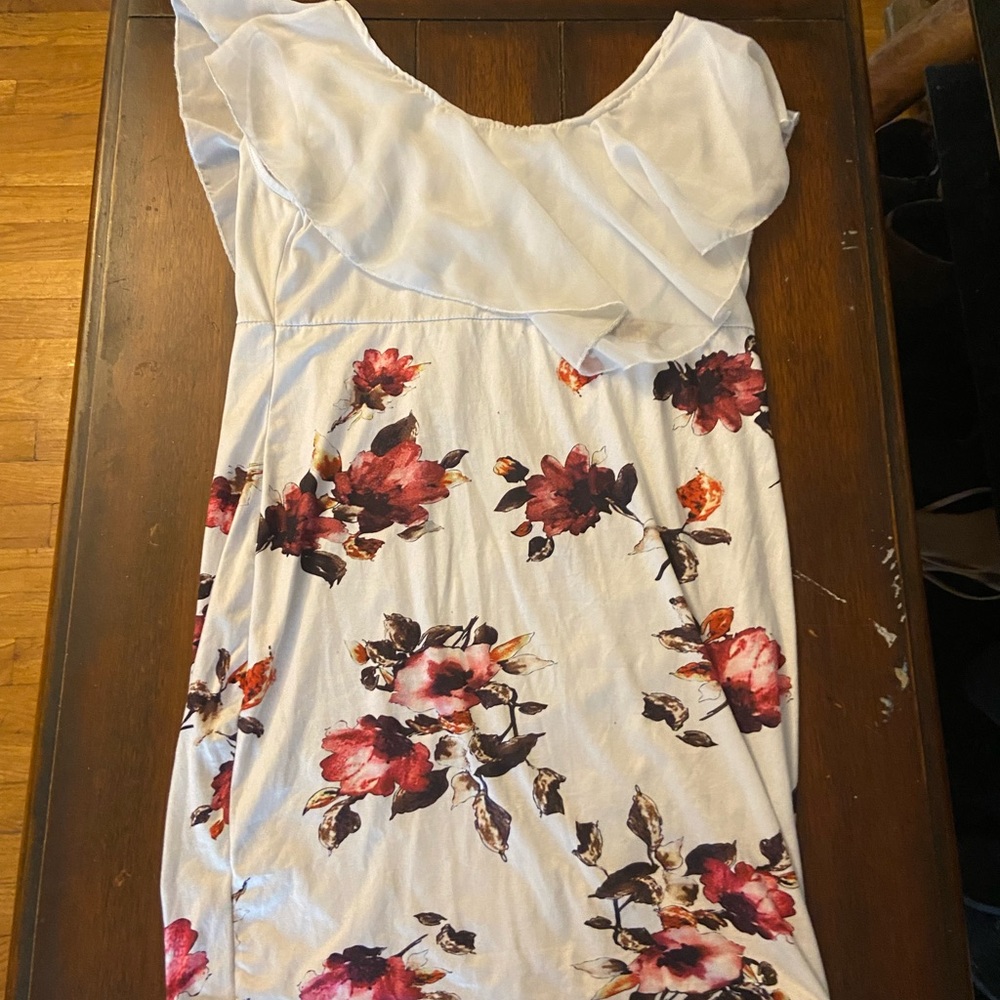 White floral print dress